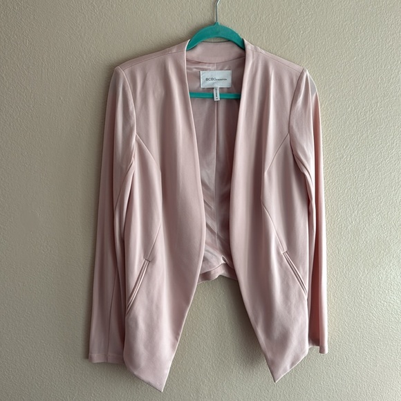 BCBGeneration Pale Pink Tuxedo Blazer Jacket - Size Medium - Picture 3 of 6